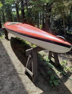 A personal fiberglass touring kayak for sale