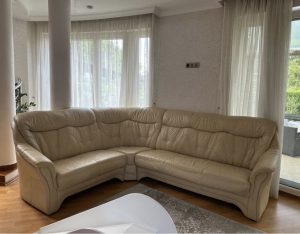 Leather sofa with armchair for sale