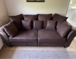 Sofa set (2 parts, rustic, leather effect)