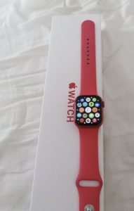 Apple Watch series 8 Red Alumínium case Red Sport Band 41mm