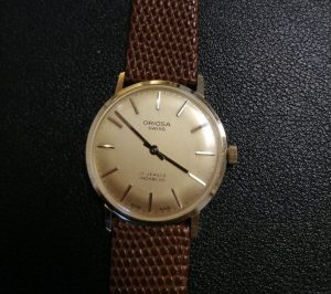 Gold - 14k, mechanical Swiss Oriosa watch