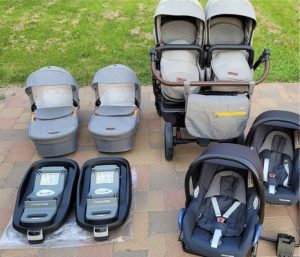 Twin stroller Dorjan Quick Twin with extra equipment