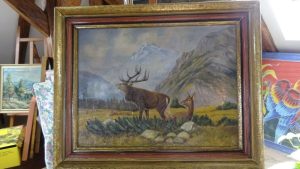 I will sell an old oil painting on canvas - hunting