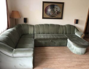 Large green sofa bed