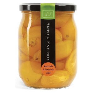 Organic Raw Yellow Cherry Tomatoes - Sliced in a Glass - 580ml