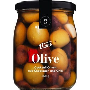 OLIVE - Cocktail Olives with Garlic & Chillies - 260g