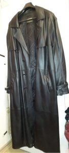 Extravagant long men's leather jacket size 62