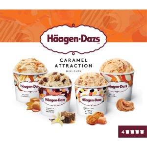 Häagen-Dazs Caramel Attraction Ice Cream Minicups 4x95ml - 380 ml