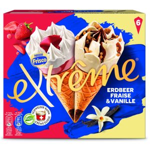 Frisco Extrême Vanilla & Strawberry Ice Cream Cones 6 Pieces