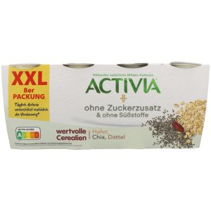 Activia probiotic oat chia & date yoghurt no added sugar 4x115g