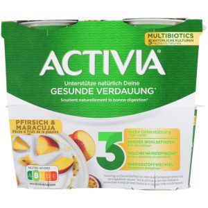 Activia probiotic peach & passion fruit yoghurt 4x115g