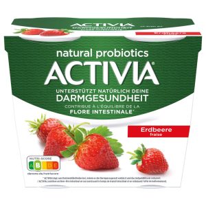 Activia probiotic strawberry yoghurt 4x115g