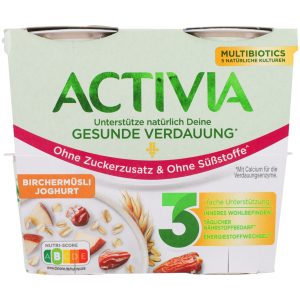 Activia Yoghurt Bircher Muesli no added sugar 4x115g