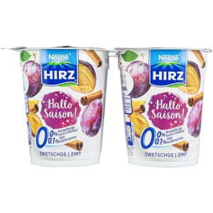 Hirz Plum Cinnamon Yogurts 0% Fat 4x180g