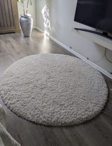 Soft white circular carpet for sale