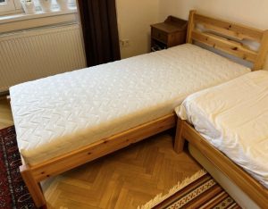 Comfortable, high-quality bed with a special bed frame and mattress