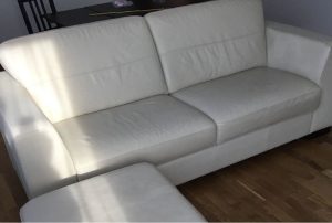 Leather sofa with bed function