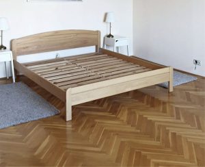 Double bed frame with two mattresses