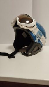 Children's ski helmet with glasses