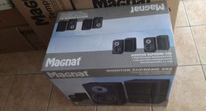 Unopened pair of Magnat 202 black speakers for sale