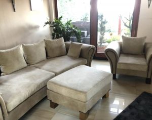 Huge sofa, armchair and pouf