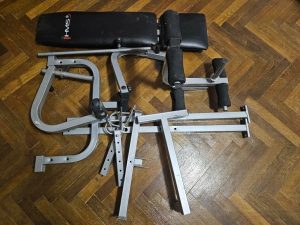 I am selling a bench press and weights