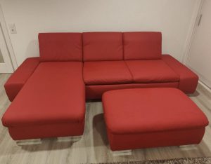 Red corner sofa