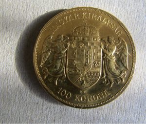 Gold 100 crown UNC 1908 UV