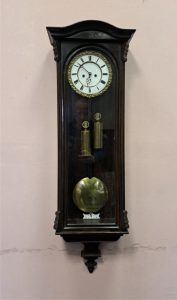 Antique 19th century Biedermeier weight clock.