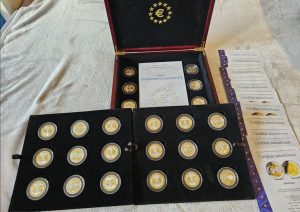 EURO commemorative medals refined with gold and silver