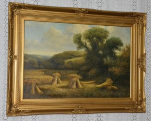 Castle painting - Harvest - oil on canvas