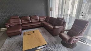 Leather sofa set