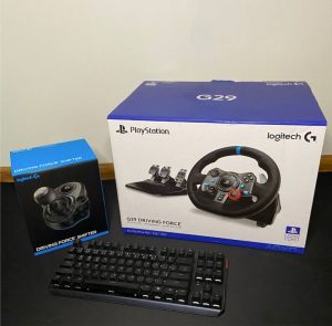 Logitech g29+ Logitech shifter+ gaming keyboard