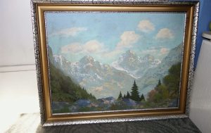 Nice old oil painting Tatry-ak. painter Josef Trunke