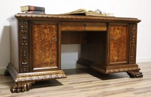 Antique Neo-Renaissance writing desk on paws