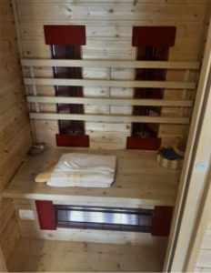 For sale is a 2-person Finnish infrared sauna equipped with light therapy.