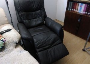 Electric reclining leather chair