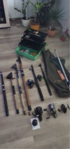 The fishing equipment shown in the picture is also for sale