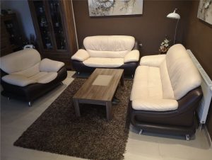 Leather sofa set 3+2+1