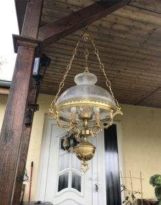 Antique brass chandelier kerosene