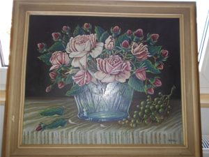 Painting by A. Miklóš - Bouquet