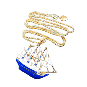 Blue Pirate Ship Necklace by Betsey Johnson