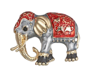 Elephant on the Way Brooch