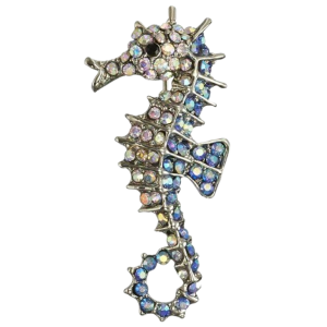 Crystal Seahorse Brooch