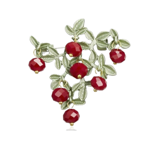 Holly Fruit Crystal Brooch