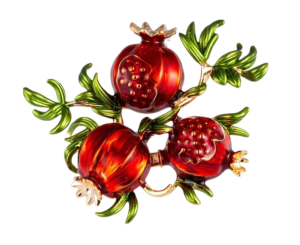 Three Pomegranates on the Branch Brooch