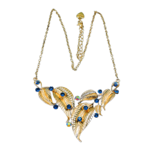 Blue Raindrops on the Leaves Necklace by Betsey Johnson