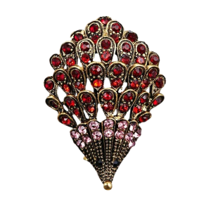 Brooch - Red Peacock’s Tail