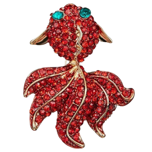 Brooch - Octopus in Red Display Crystal