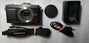 Olympus PEN E-P2 with m4/3 accessories